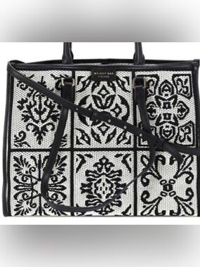 Viola  Castellani Crochet Fabric Leather  Tote